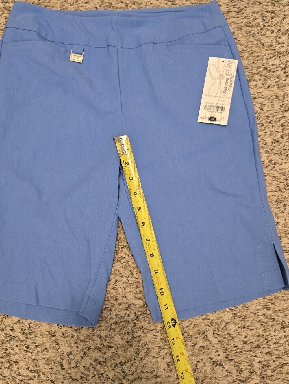 Lulu-B Pull-on Flat Front Bermuda Shorts- Size 6 NWT - Picture 6 of 11